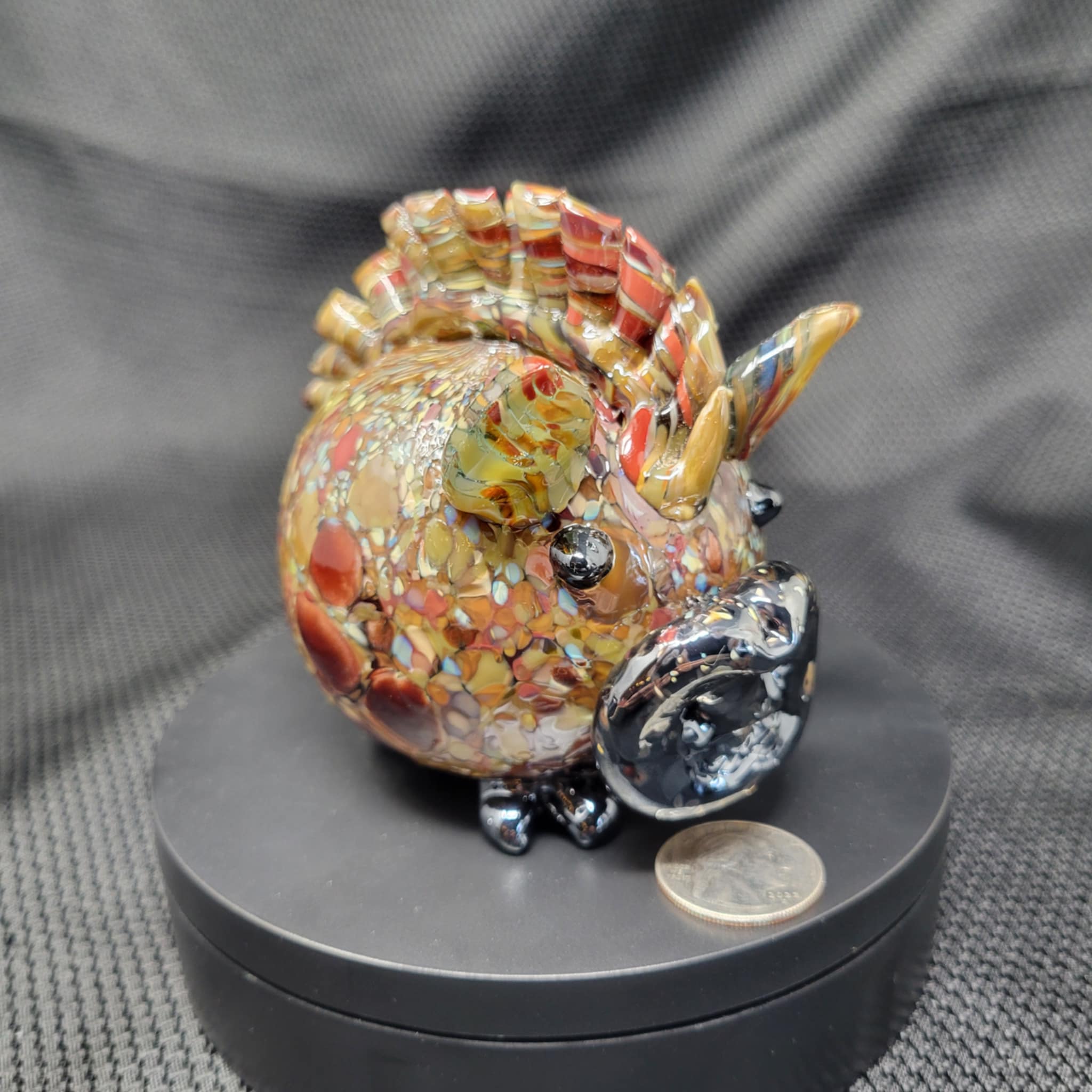 Stained Glass Razorback B-rown Razorback Pig | Lefty's Custom Glass